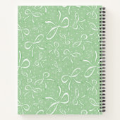 繊細なグリーンコケット弓 ノートブック (裏面)