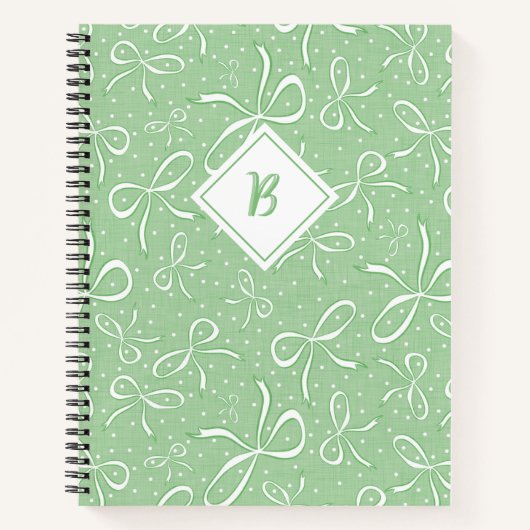 繊細なグリーンコケット弓 ノートブック (正面)