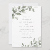 繊細なグリーン 招待状 (正面)
