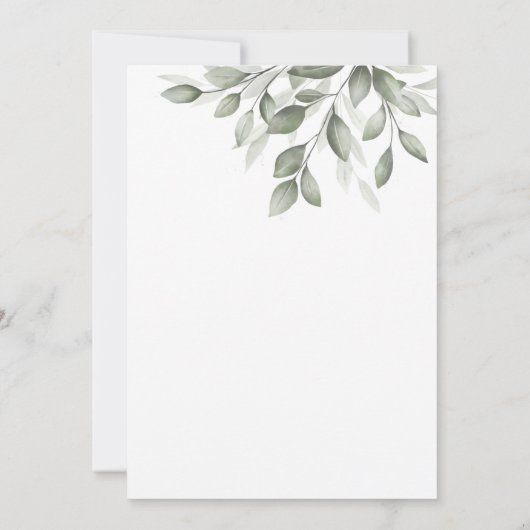 繊細なグリーン 招待状 (裏面)