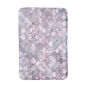 繊細なグレーとピンクの人魚はかりで測グリッター バスマット (正面縦)