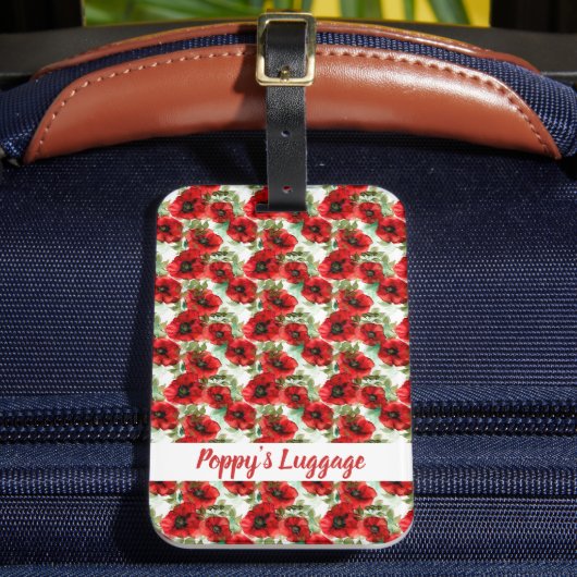 繊細なケシ模様 ラゲッジタグ (正面インサイチュ2)