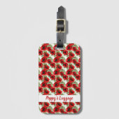 繊細なケシ模様 ラゲッジタグ (正面縦)