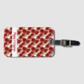 繊細なケシ模様 ラゲッジタグ (正面横)