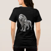 繊細なケルト銀獅子 - 複雑なノットパターン付き トライブレンドTシャツ (裏面)