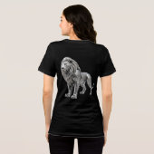 繊細なケルト銀獅子 - 複雑なノットパターン付き トライブレンドTシャツ (裏面全面)