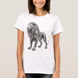繊細なケルト銀獅子 - 複雑なノットパターン付き Tシャツ