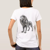 繊細なケルト銀獅子 - 複雑なノットパターン付き Tシャツ (裏面)
