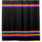 繊細なゲイプライドストリップレインボー シャワーカーテン (正面)