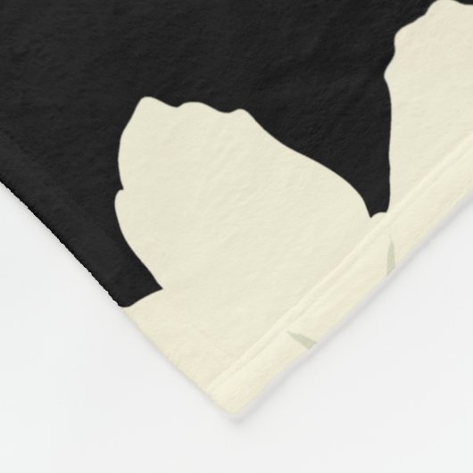 繊細なコスモスのフラワークリームベージュブラック暖かいドーム フリースブランケット (角)