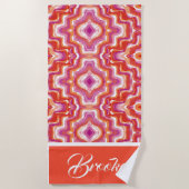 繊細なコミュニティのレズビアンプライドフラグビーチタオル ビーチタオル (正面)