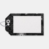 繊細なコンテンポラリーフローラ白黒パターン ギフトタグ (裏面横)