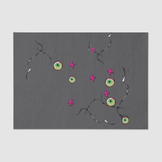 繊細なゴーリッシュファンキーおもしろいゾンビXOXO 薄葉紙 (正面)