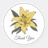 繊細なゴールデンリリーありがとう ラウンドシール (正面)