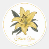 繊細なゴールデンリリーありがとう ラウンドシール (正面)