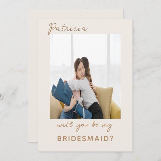 繊細なゴールドとクリームのウェディングパーティーへの招待カード 招待状 (正面/裏面)