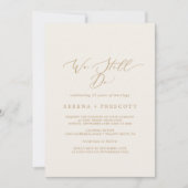 繊細なゴールドとクリームの誓いの更新 招待状 (正面)