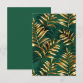 繊細なゴールドのシダの模様 エンクロージャーカード (正面/裏面)