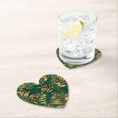 繊細なゴールドのシダの模様 ペーパーコースター (インサイチュ)