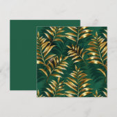 繊細なゴールドのシダの模様 招待状 (正面/裏面)