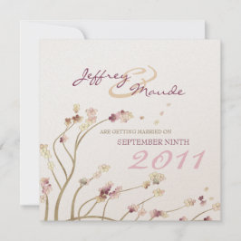 繊細なゴールドの桜のSave the Date セーブザデート