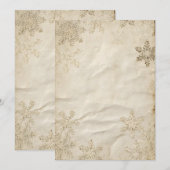 繊細なゴールドの装飾が施されたアンティーク紙 招待状 (正面/裏面)