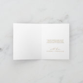 繊細なゴールドカリグラフィーバラード 3 枚の写真のコラージュ サンキューカード (内部)