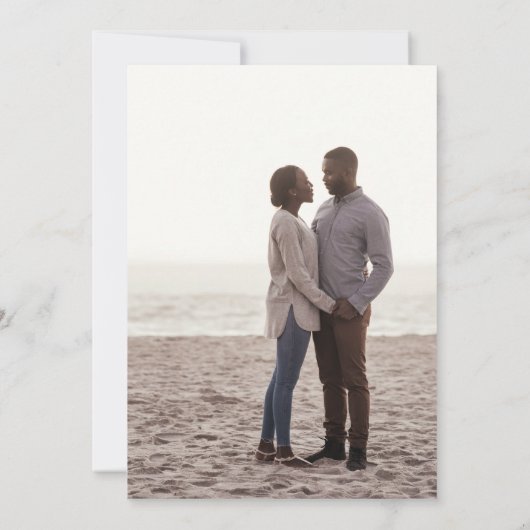 繊細なゴールドカリグラフィー写真付き結婚式の招待状 招待状 (裏面)