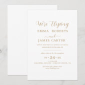 繊細なゴールドカリグラフィー | 挙式後の披露宴招待状 招待状 (正面/裏面)