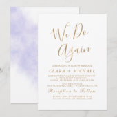 繊細なゴールドカリグラフィー「We Do Again」誓いの更新 招待状 (正面/裏面)