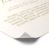 繊細なゴールドクリーム 愛の記憶 ウェディングメモリアル ポスター (角)