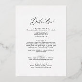 繊細なゴールド箔とブラックのフロントバック ウェディング 箔招待状 (裏面)