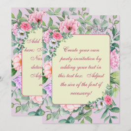 繊細なサマーガーデンパーティーの花のデコパージュ 招待状