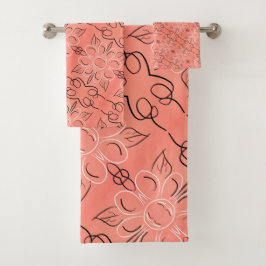 繊細なサンゴフローラタオルセット バスタオルセット