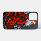 繊細なサンタの切り絵デザイン iPhoneケース (裏面横)