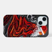 繊細なサンタの切り絵 iPhone 15ケース (裏面横)