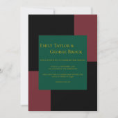 繊細なシックなカラフルレトロ結婚ズ 招待状 (正面)