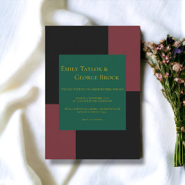 繊細なシックなカラフルレトロ結婚ズ 招待状