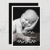 繊細なシックな写真メリークリスマス シーズンカード (正面/裏面)