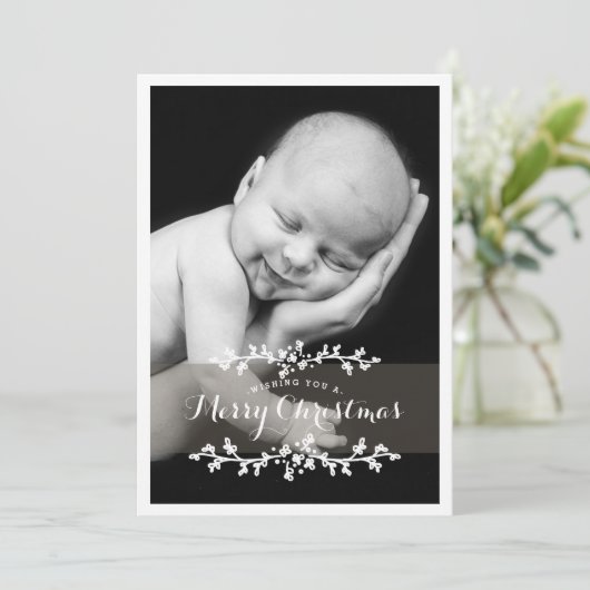 繊細なシックな写真メリークリスマス シーズンカード (スタンド正面)