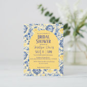 繊細なシノワズリーのウェディングシャワー招待状 ポストカード (スタンド正面)