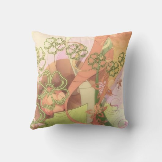 繊細なシャビーシックフローラプリントクッションアクセサリー クッション (裏面)