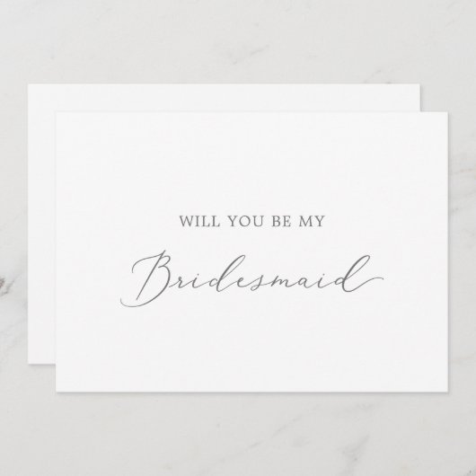 繊細なシルバーの花嫁の提案カード 招待状 (正面/裏面)