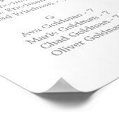 繊細なシルバーアルファベットの座席表 ポスター (角)