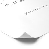 繊細なシルバーカリグラフィーの結婚式のお礼サイン ポスター (角)