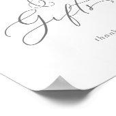 繊細なシルバーカリグラフィーカード&ギフトサイン ポスター (角)