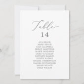 繊細なシルバーテーブル番号座席表カード (裏面)
