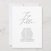 繊細なシルバートップテーブル座席表カード (正面)