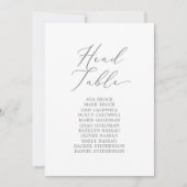 繊細なシルバーヘッドテーブル座席表カード (正面)