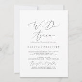 繊細なシルバー我々は再び誓いを立てる 招待状 (正面)